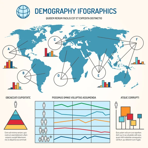 Demografische Infografik Vektorvorlage — Stockvektor
