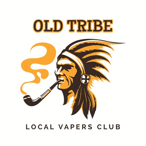 Tribal amerikanisch indisch vipe bar logo — Stockvektor