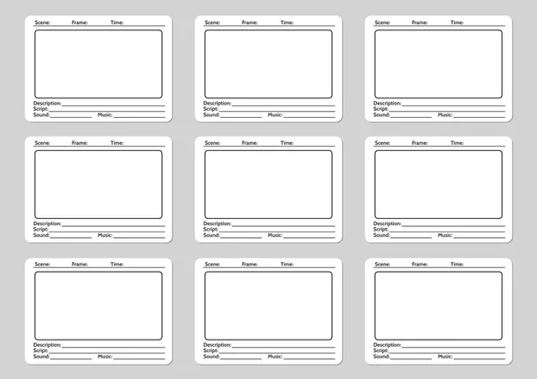 Storyboard template for film story — Stock Vector