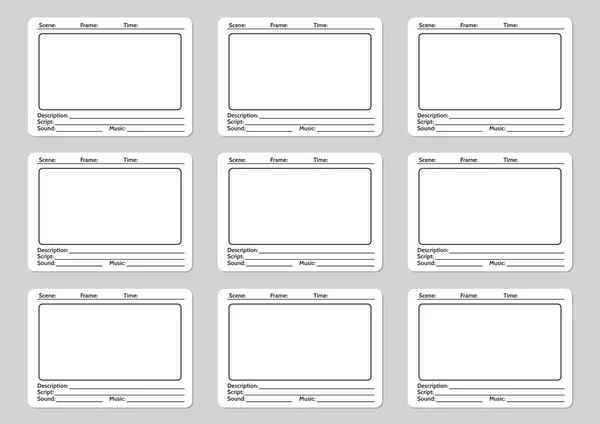 Plantilla de Storyboard para historia de película — Vector de stock