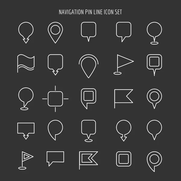 Symbole für Karte und Navigationsleiste — Stockvektor