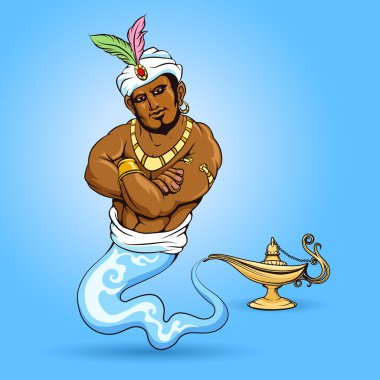 Aladdin lambayı dışarı geliyor cin