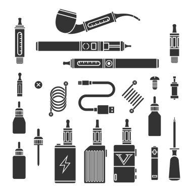 Vaping vektör simgeler
