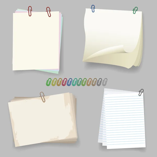 Bladen met paperclip — Stockvector