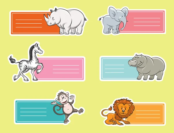 Baby tags met wilde dieren — Stockvector