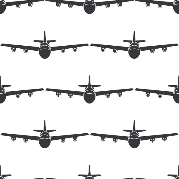 Flat airplane seamless pattern — Stock Vector