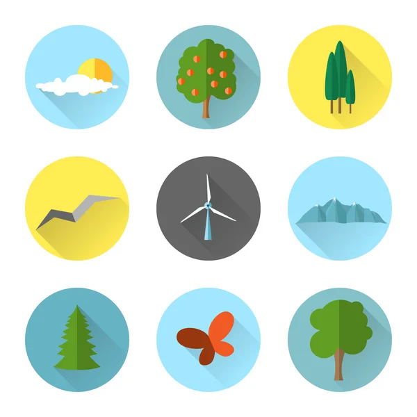 Elementos de paisaje plano — Vector de stock