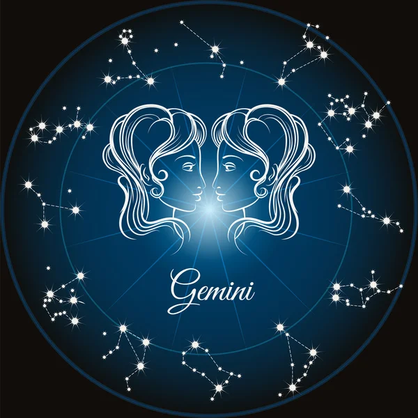 Zodiákus jel Gemini — Stock Vector