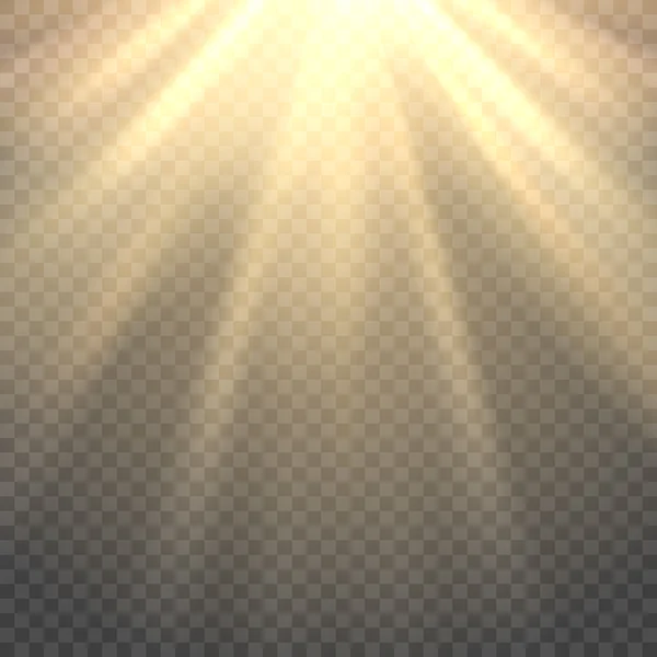 Vektor Sonnenlicht auf transparentem Hintergrund — Stockvektor
