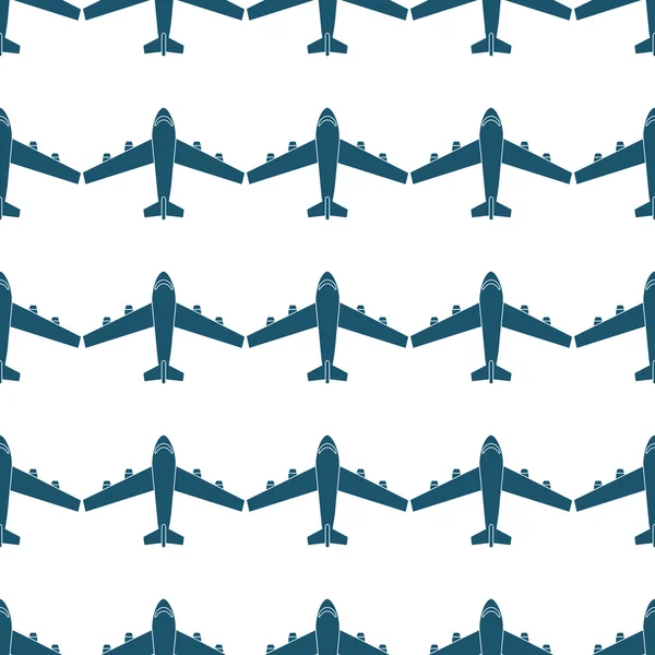 Płynny wzór z niebieskimi samolotami — Wektor stockowy