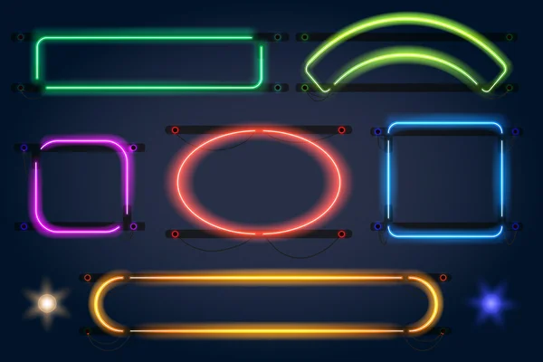 Neon light frames — Stock Vector