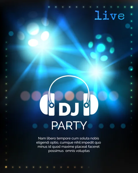 Vektor DJ Party Plakatvorlage — Stockvektor