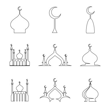 Çizgi Arapça kubbe Camii ayarla