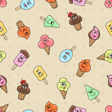 Çizgi film karakteri dondurma seamless modeli