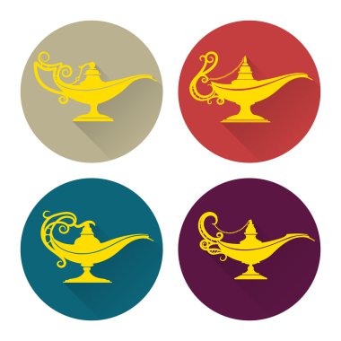 Düz aladdin lambayı Icons set