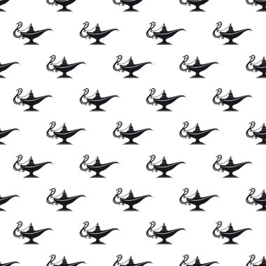 Siyah ve beyaz aladdin lambayı desen