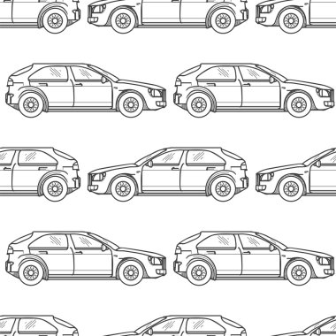 Siyah ve beyaz araba seamless modeli