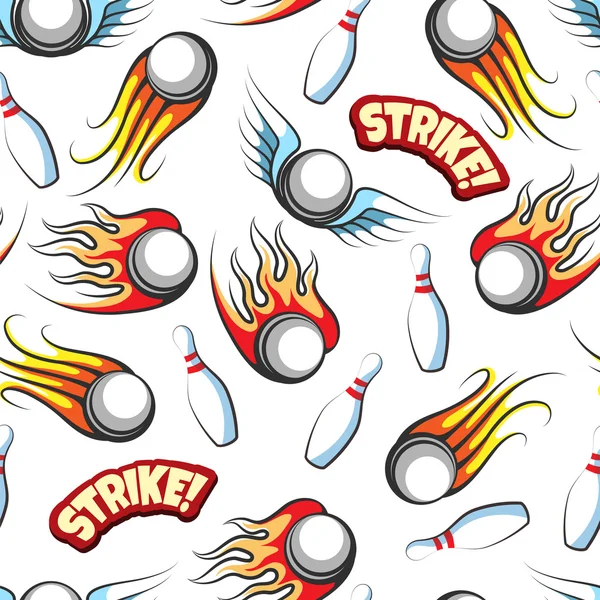 Bowling patrón sin costura — Vector de stock