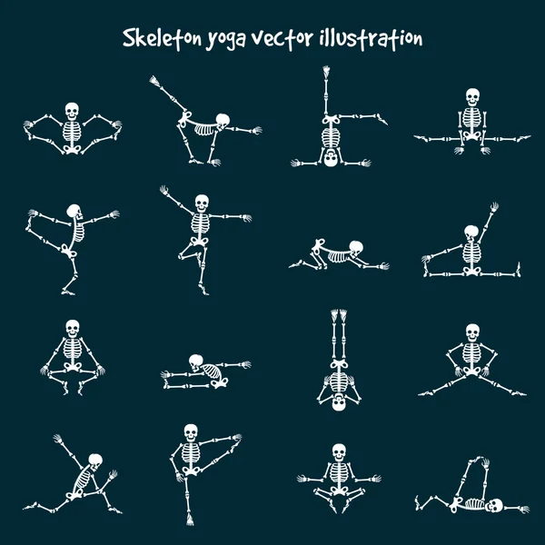 İskelet yoga vektör çizim — Stok Vektör