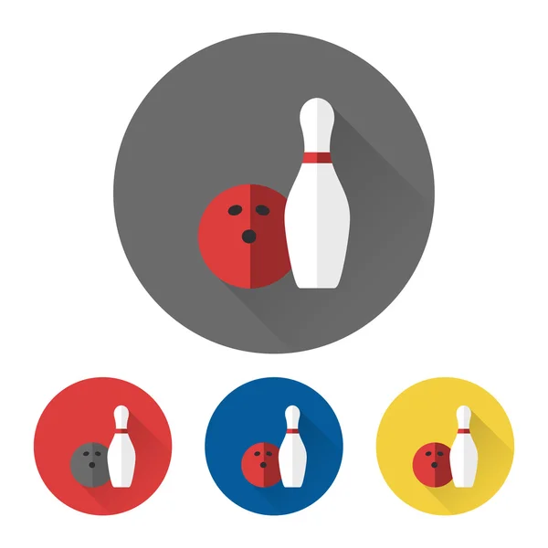 Bowling verwarmd en bal pictogrammen — Stockvector