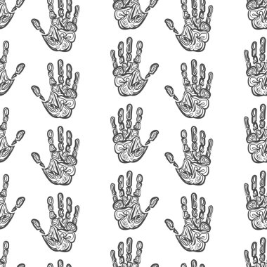 El çekilmiş el izleri seamless modeli