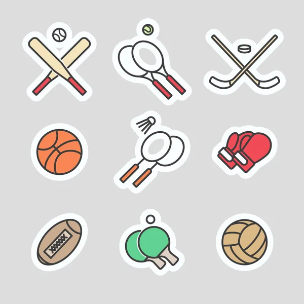 Colorful sport games stickers — Stock Vector