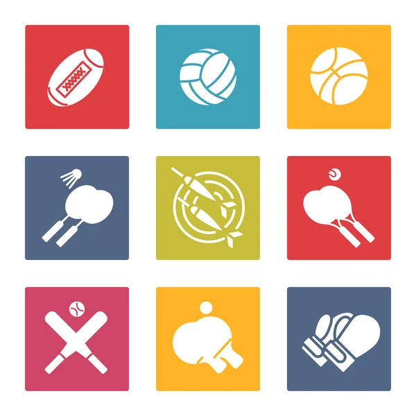 Set di icone sportive colorate — Vettoriale Stock