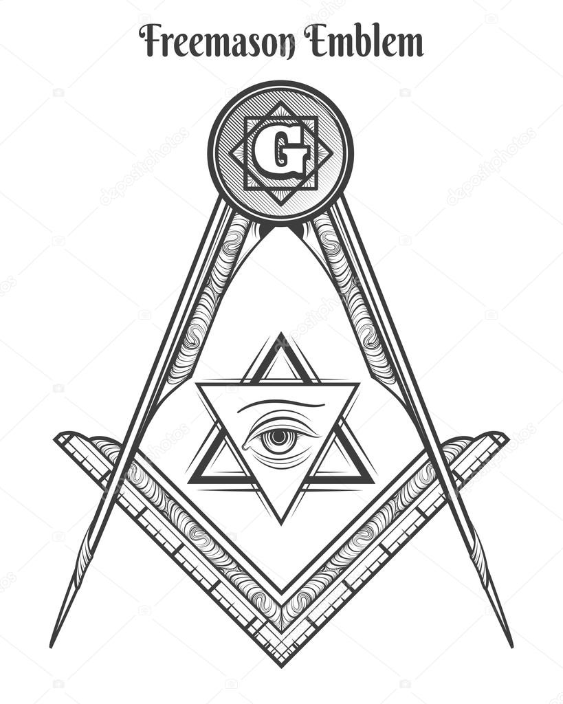 Freemason square and compass symbols — Stock Vector © vectortatu #118342254