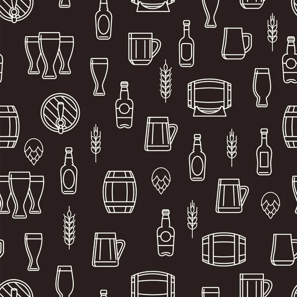 Beer seamless pattern — Stock Vector