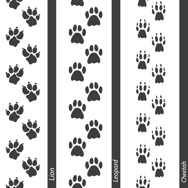 동물 발자국 원활한 테두리 설정 — 스톡 벡터