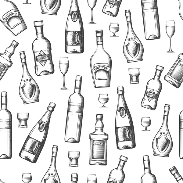 アルコール飲料のシームレス パターン — ストックベクタ