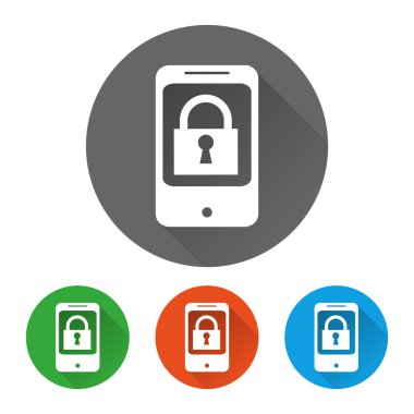 Telefon ile güvenlik Icons set