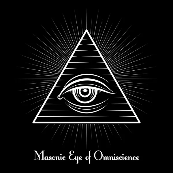 Omnisciencia Todos viendo el símbolo del ojo — Archivo Imágenes Vectoriales