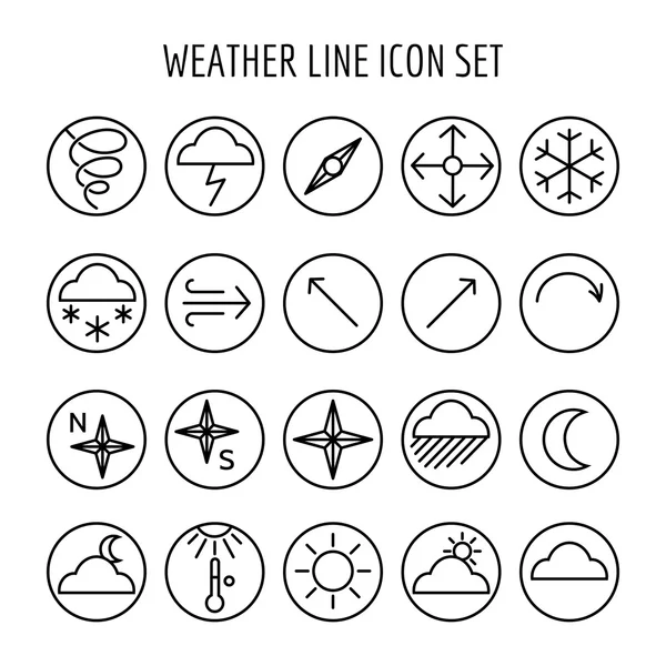 Symbol für Wetterlinie gesetzt — Stockvektor