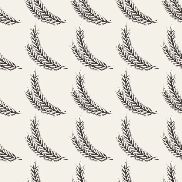 収穫小麦枝シームレス パターン — ストックベクタ