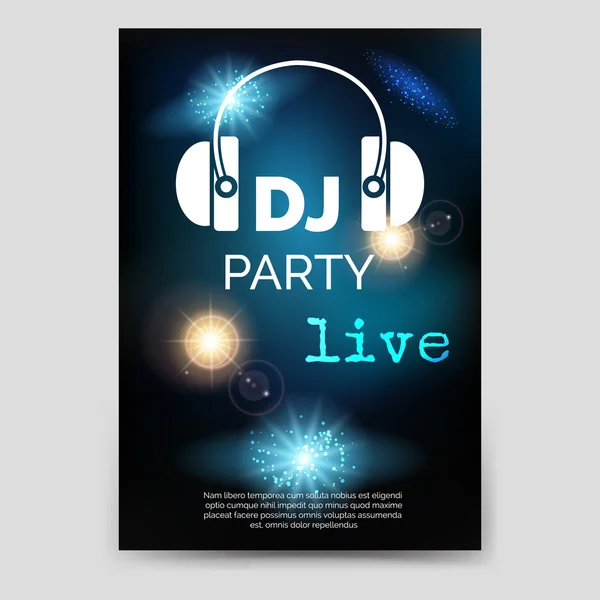 Music party brochure flyer template — Stock Vector