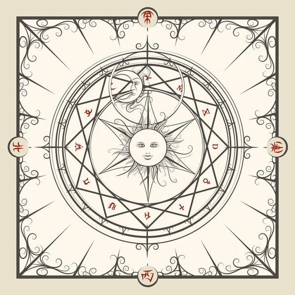 Alchimie cercle magique — Image vectorielle