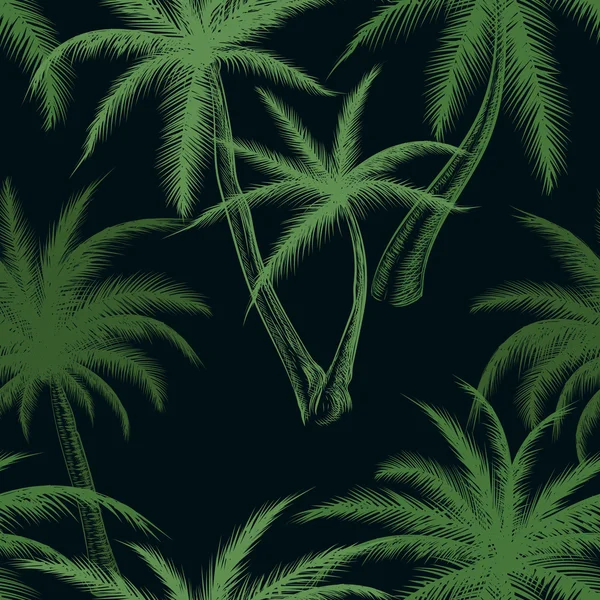 Тропический рисунок листьев пальм — стоковый вектор