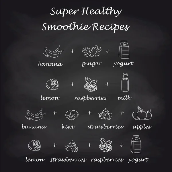 Healthy smoothie recipes in pictures — Stock Illustration Healthy smoothie recipes in pictures Stock Illustration