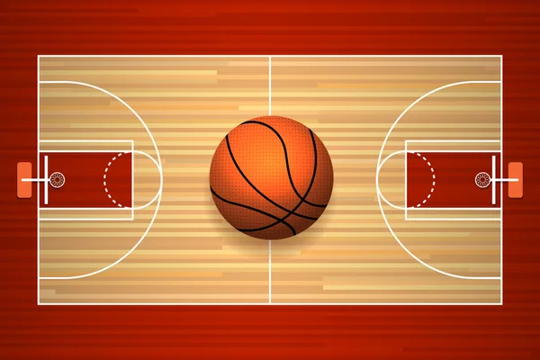 バスケット ボール裁判所階平面図 — ストックベクタ