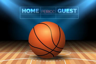 Basketbol sahası ile Top