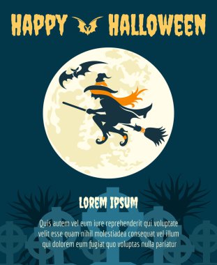 Cadılar Bayramı partisi davetiyesi cadı ile