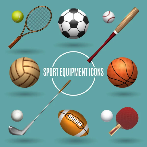 Ícones de equipamento desportivo —  Vetores de Stock