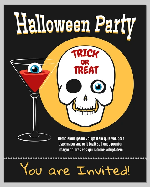 Pozvánka na večírek zombie Halloween — Stockový vektor