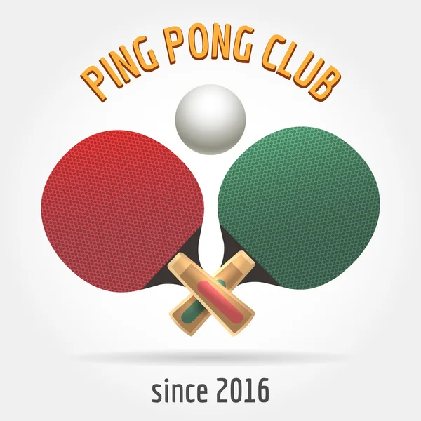 乒乓球复古徽标 — 图库矢量图片