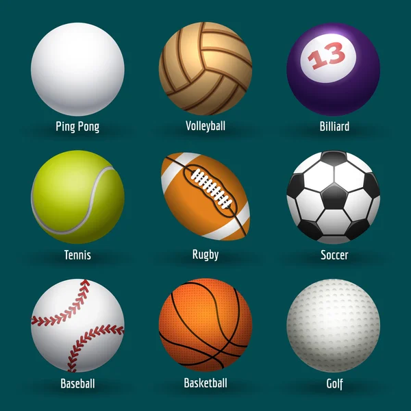 Sport balls iconen — Stockvector