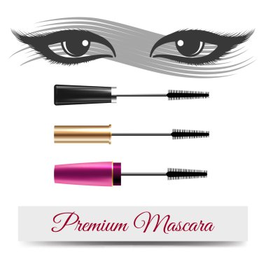 Gözler, maskara smear ve afiş