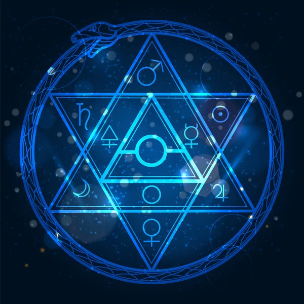 Davut'un yıldızı ve uroboros işareti