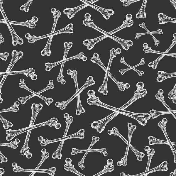 Pirate seamless pattern with bones — Stock Vector