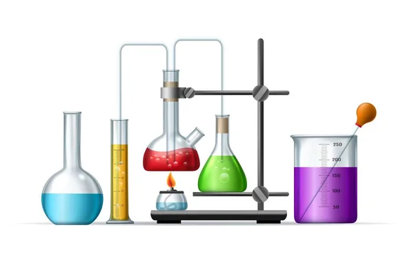 Реагенти хімічної лабораторії — стоковий вектор